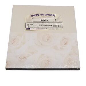 Great Papers Blush Roses Bulletin Paper 50 Sheets Folded Program NEW